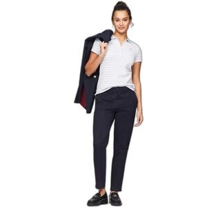 NWT Tommy Hilfiger Women's Hampton Stretch Slim Fit Chino Pants - Navy Size 14